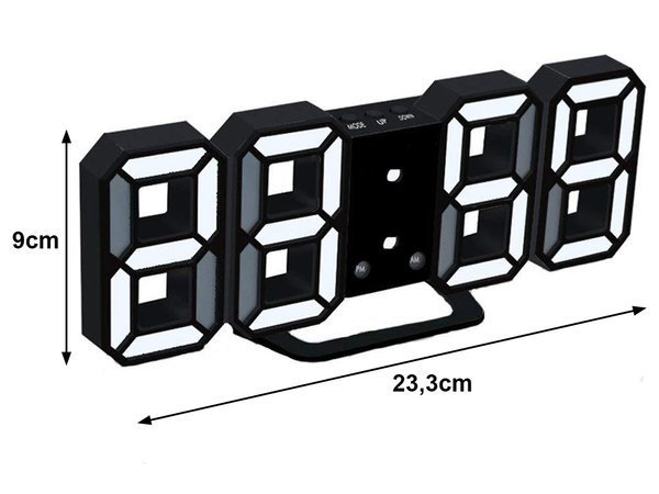 Zegar budzik led elektroniczny termometr z alarmem