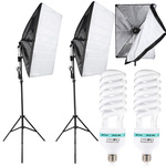 2x 135w lampa światło soft box zestaw statyw domowe studio foto żarówka