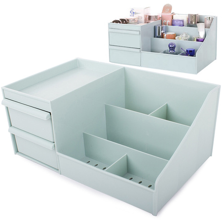 Sicriu cosmetice organizator bijuterii container cu două sertare