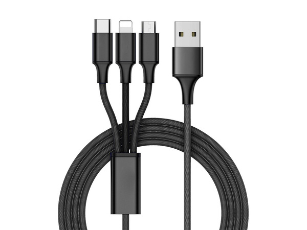 3in1 cablu usb pentru telefon cablu fulger iphone micro usb tip-c 1.2m