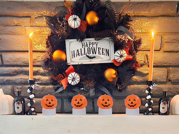 A condus lumina dovleac stralucitoare figurina decorare halloween decorare baterie operate