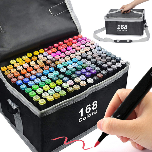 Alcool markers touch kit 168pcs tote sac