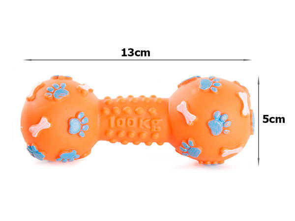 Câine jucărie squeaky mesteca cauciuc dumbbell os