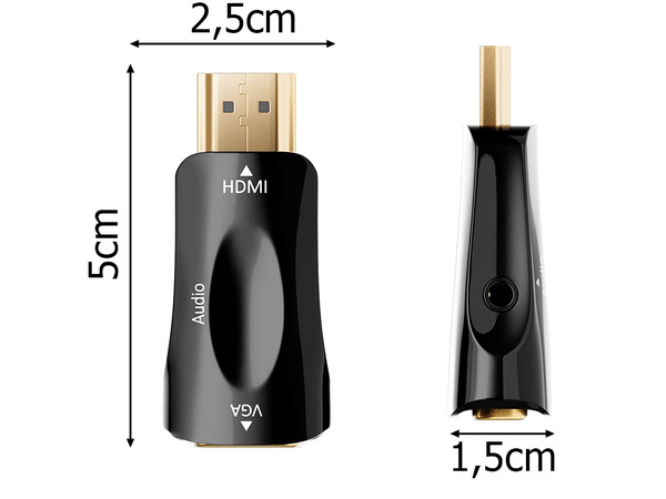 Convertor adaptor de la hdmi la vga d-sub audio mini jack