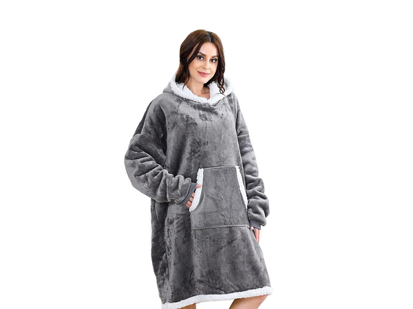 Hanorac cald oversize pătură xxl 2in1 blană groasă moale hooded halat