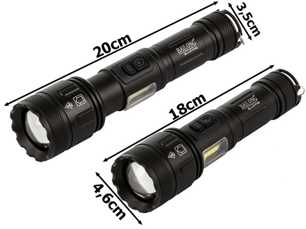 Lanternă tactică bailong cree led xhp160 cob putere