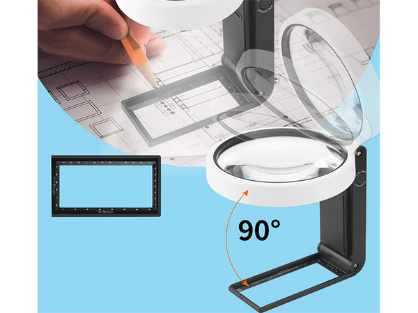 Lupă de bijutier pliabilă 10x 25x 6 led 2 uv scale