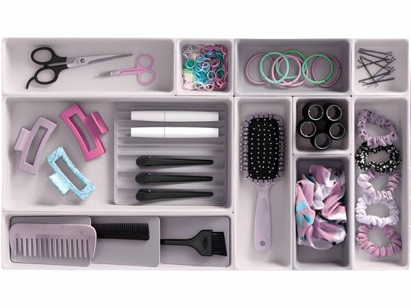 Organizator de cosmetice mare modular sertar inserare 12 articole