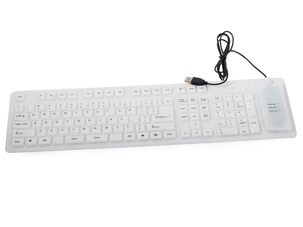 Silicon cauciuc tastatură alb usb numeric