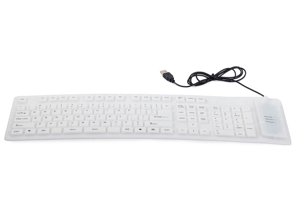 Silicon cauciuc tastatură alb usb numeric