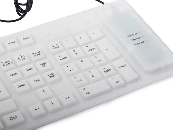 Silicon cauciuc tastatură alb usb numeric