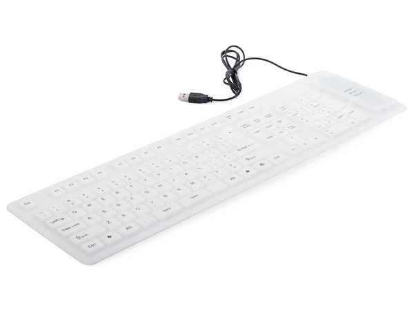 Silicon cauciuc tastatură alb usb numeric