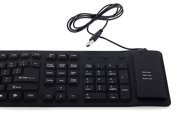 Silicon cauciuc tastatură negru usb numeric