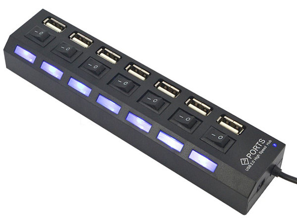 Splitter hub usb port splitter 7x usb 2.0