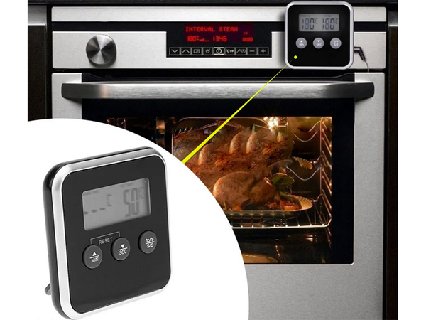 Termometru digital cu sondă termică pentru friptură de carne smokehouse timer lcd alarmă