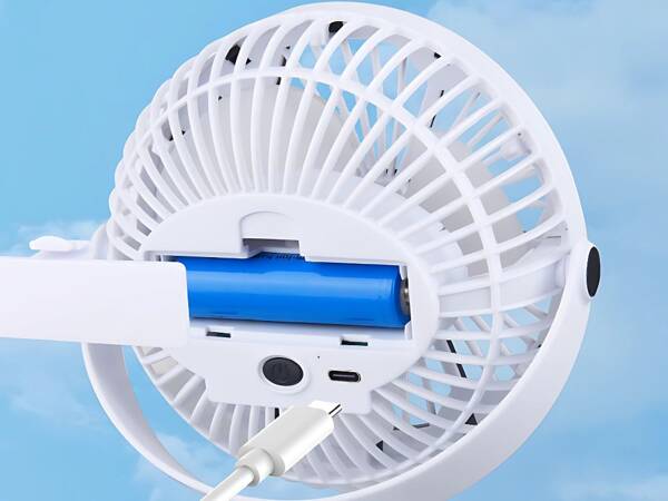 Ventilator de birou în picioare clip-on ventilator cu lumină 3 moduri reîncărcabile