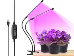 2x lampă de creștere a plantelor 40 led timer usb clip