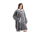 Hanorac cald oversize pătură xxl 2in1 blană groasă moale hooded halat