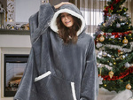 Hanorac cald oversize pătură xxl 2in1 blană groasă moale hooded halat