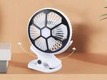 Ventilator de birou în picioare clip-on ventilator cu lumină 3 moduri reîncărcabile