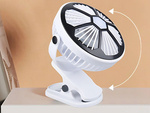 Ventilator de birou în picioare clip-on ventilator cu lumină 3 moduri reîncărcabile