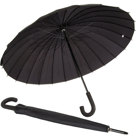 Большой зонт черный прочный элегантный зонт