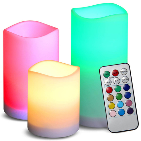 Свечи светодиодные свечи rgb пульт дистанционного управления 3 шт. 12 цветов