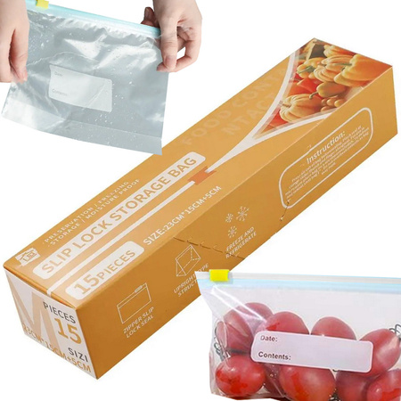 Уплотняемые герметичные пакеты для пищевых продуктов 1200 мл 15 шт