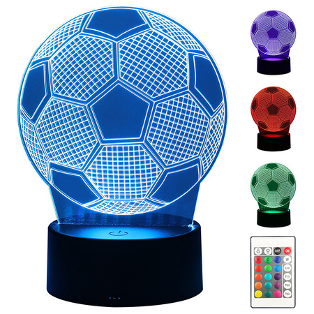 3d led футбол ночной свет цвета + пульт дистанционного управления