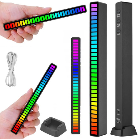 Usb leds sound response multicolor neon rgb led strip blinks 18 modes