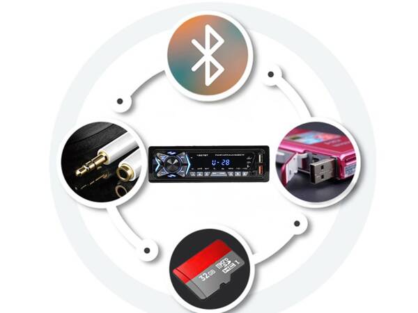 Автомобильное радио bluetooth usb aux sd 1-din спикерфон пульт дистанционного управления