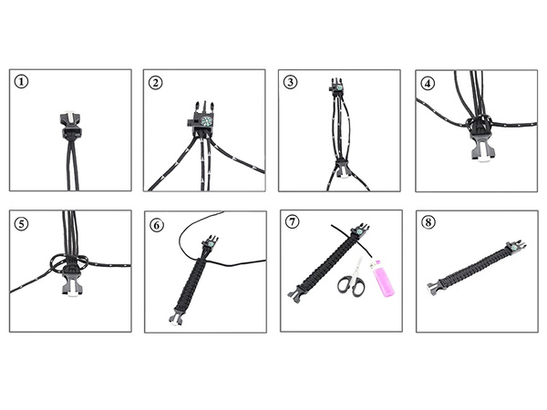 Браслет выживания браслет 5 в 1 компас кремень веревка нож паракорд веревка