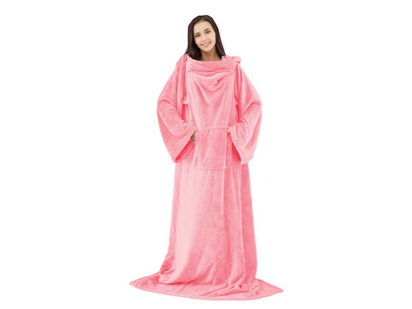 Одеяло с флисовыми рукавами теплое одеяло толстовка 140x200