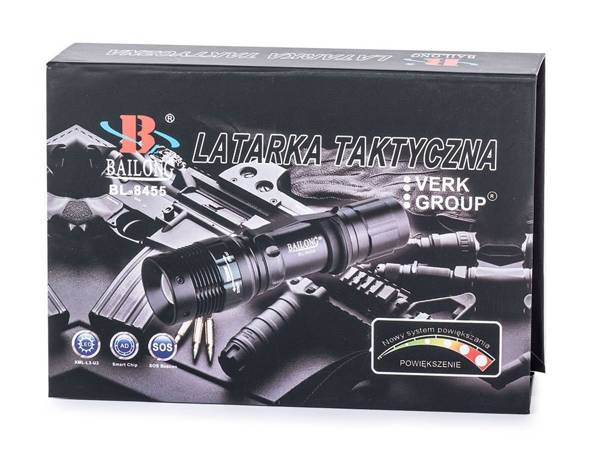 Тактический фонарь bailong zoom cree diode xml-t6