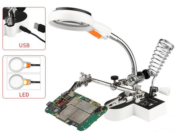 Третья рука паяльный комплект увеличительное стекло держатель привело