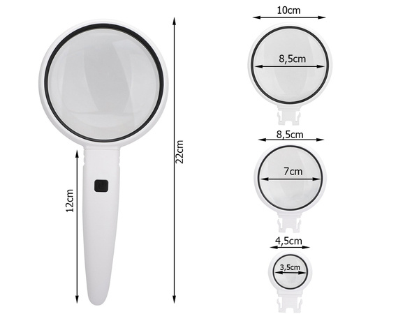 Увеличительное стекло с 2x светодиодной подсветкой