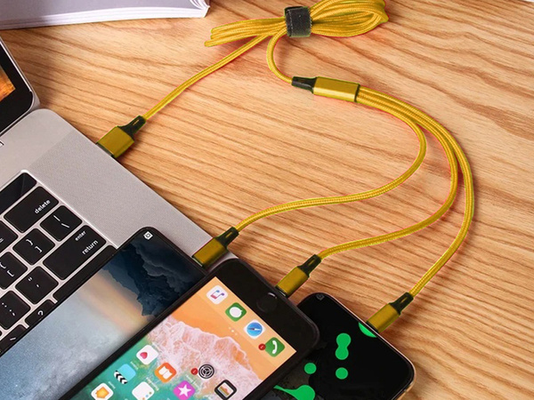 3in1 usb кабель для телефона lightning кабель iphone micro usb type-c 1.2m