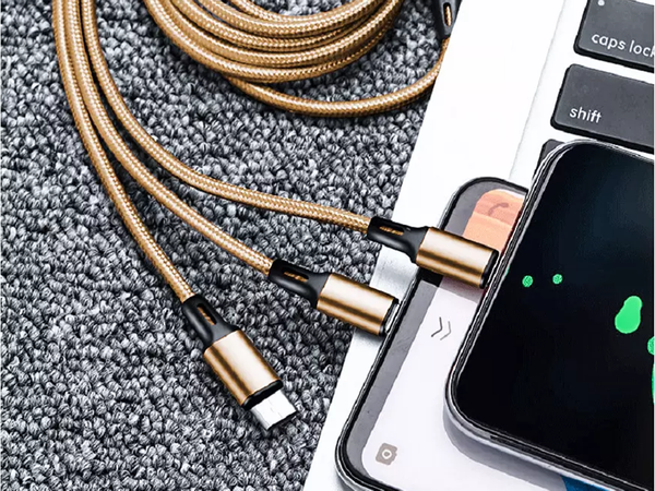 3in1 usb кабель для телефона lightning кабель iphone micro usb type-c 1.2m