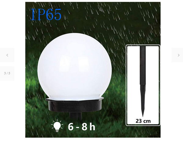 4x solar garden lamps white ball white sprinkled 10 cm