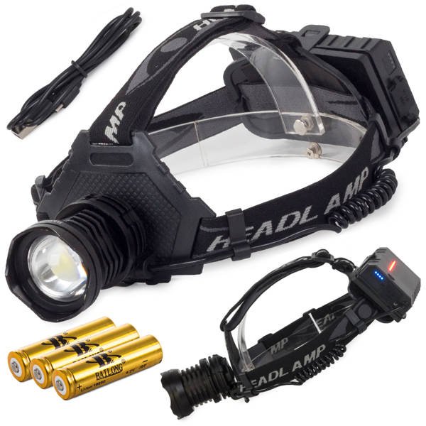 Bailong led headlamp cree xhp70 powerbank