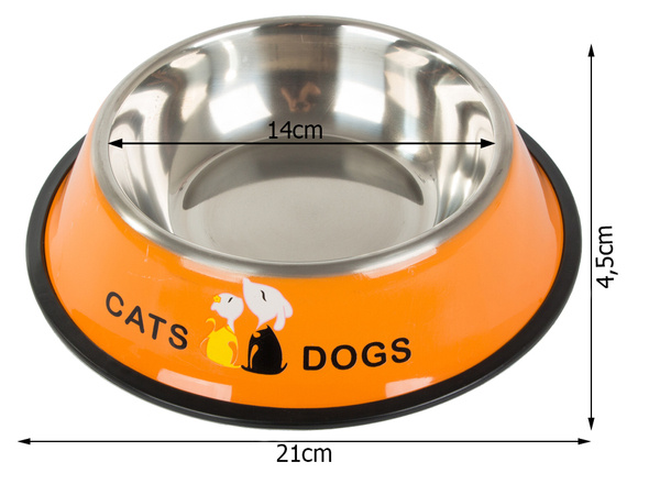 Metal anti-slip dog bowl 500ml