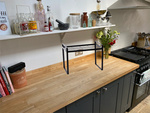 Одноярусная металлическая полка для кухонной столешницы кухонный органайзер лофт стенд