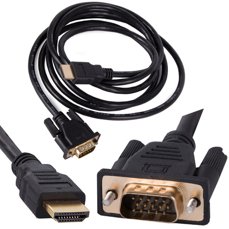 Kábel vga - hdmi 2m zlaté full hd konektory d-sub kábel