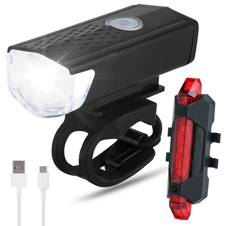 Led set zadné predné usb bike light