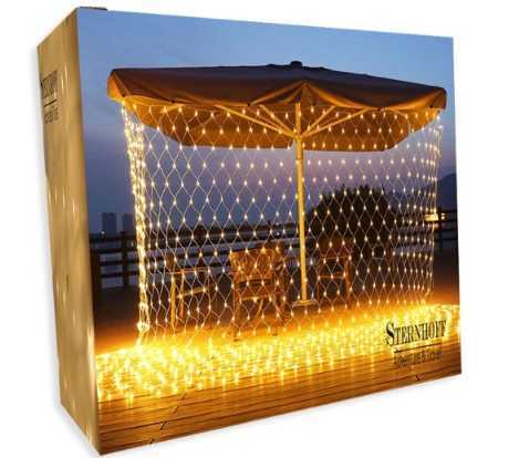 Svetelná clona 100 led vianočných svetiel exteriér biela teplá 1x2m