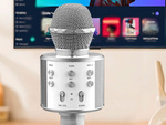 Bezdrôtový mikrofón bluetooth karaoke reproduktor okrúhly s puzdrom rôzne režimy