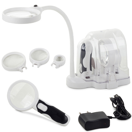 Namizna lupa 2v1 interchangeable lenses 6 led