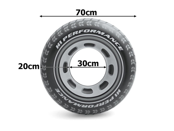 Veliko 70 cm napihljivo kolo za odraslega otroka, ki lahko plava v vodi bazena