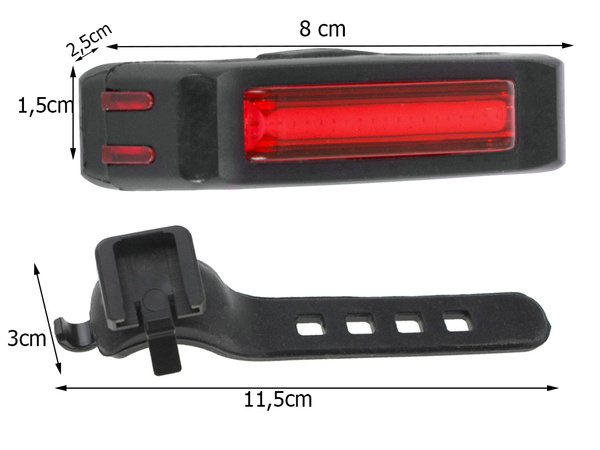 Zadnja kolesarska svetilka rear usb led cob lamp 500lm