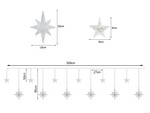 Luči girlanda zvezde svetlobe zavesa 138 vodila